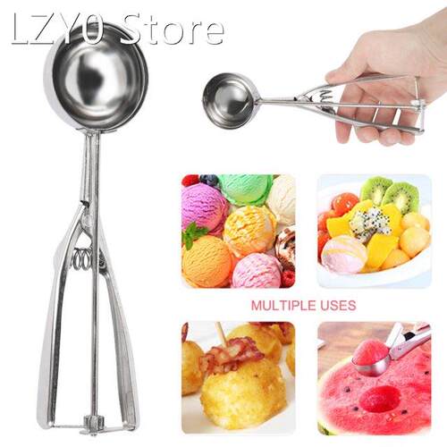 1Pcs Ice Cream Scoop Stainless Steel Spoon Kitchen Ice Cream