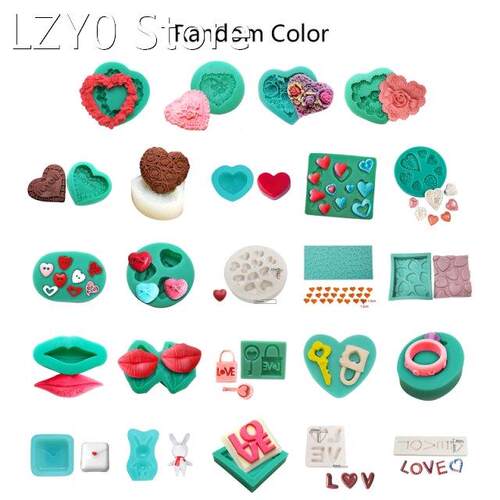Valentine Day Theme Silicone Mold Kitchen Cake Baking Fondan