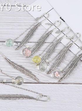 Creative Flower Specimens Bookmark Pendant Metal Book Mark S