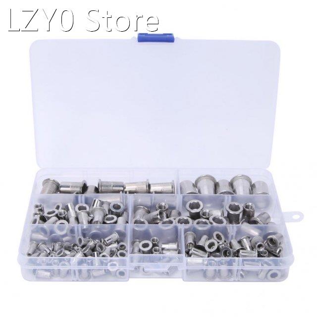165Pcs M3~M10 Pull Rivet Nuts Rivetnuts Stainless Steel 304