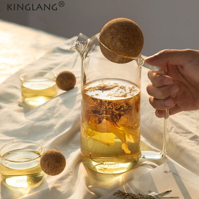 KINGLANG Cool Design High Borosilicate Glass Teapot Large Ca
