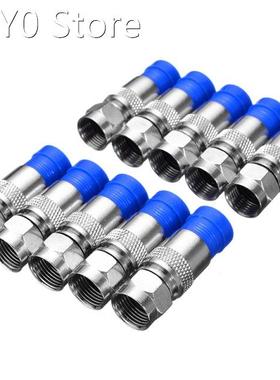10Pcs/set RG6 F Type Coaxial Compression Connector Waterproo