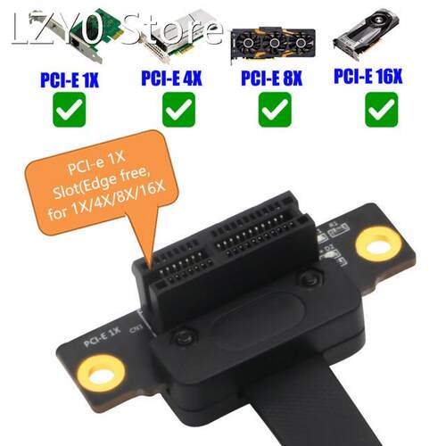 Extender Ribbon Adapter Extension Cable PCI-E 1X Slot Extens