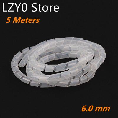 1pack(5m) x White Spiral Cable Wires Tidy Wrap PC Home Cinem