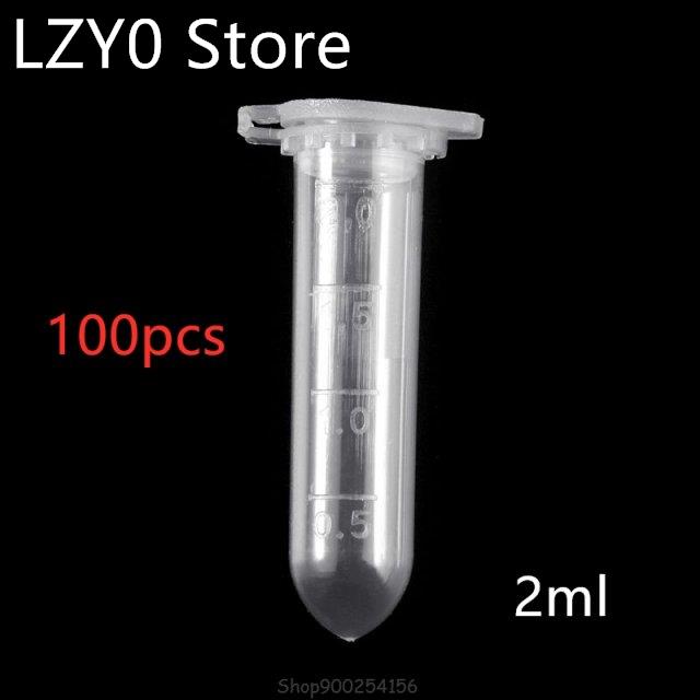 100Pcs 2ml/5ml Clear Plastic Vials Container Snap Cap Centri