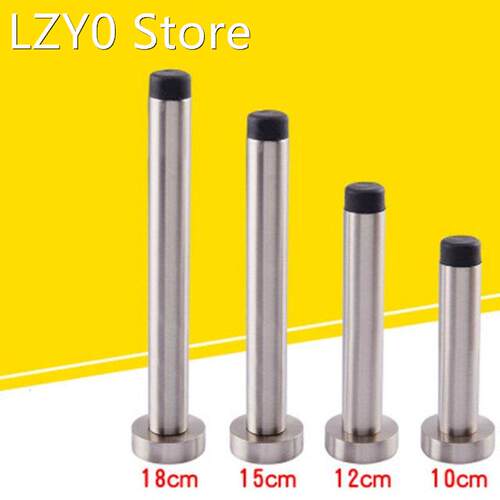 Stainless steel Sliver Wall Mounted Door Stop Stopper Rubber