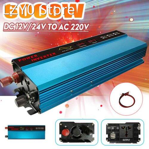 Pure Sine Wave Inverter Solar Power 6000W Peak DC 12V/24V To