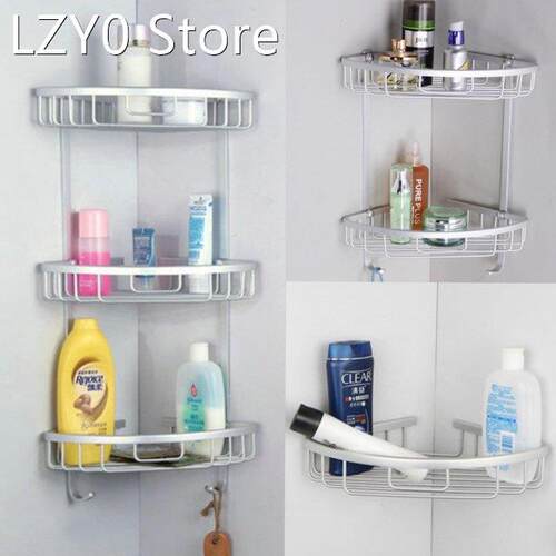 3 Layer Bathroom Punch Free Aluminum Triangular Rack Storag