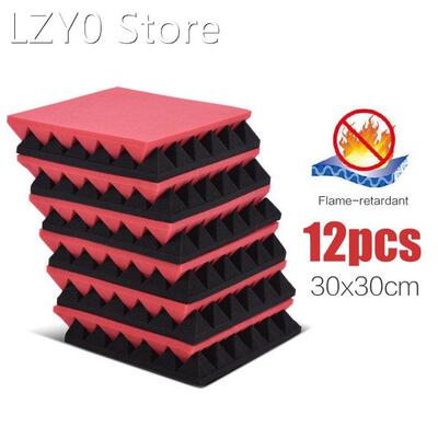 12 Pack High Density 30 * 30cm Studio Acoustic Foams Flame-r