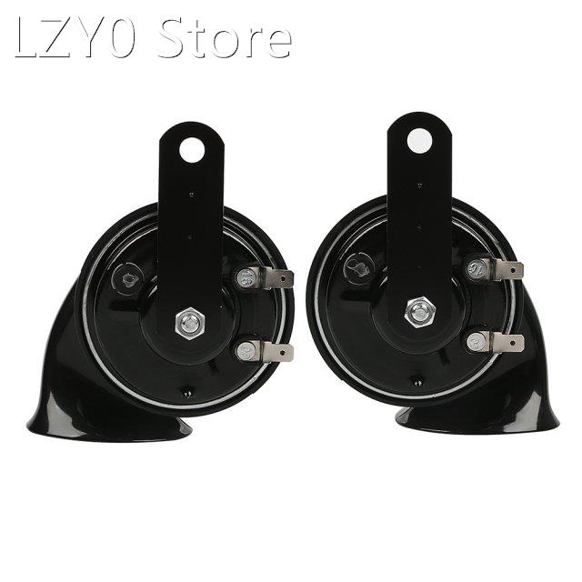 2 pcs car horn black universal 12v loud dual tone snail elec