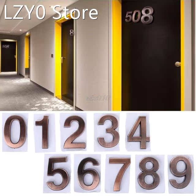 ABS Plastic Bronze Self- Adhesive 0-9 Door Numbers Customize