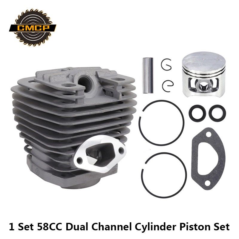 1 Set 58CC Dual Channel Cylinder and Piston Set for Chain Sa