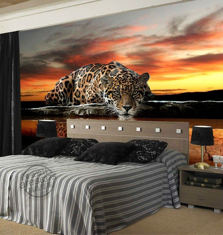 custom photo wallpaper animal leopard 3d wallpaper waterproo