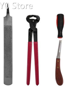 4PCS Portable Hoof Nipper Trim Shoeing File Rasp Handle Hoof