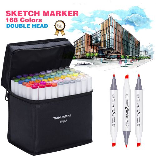 Art Marker 168 Colors Marker Alcoholic Based Mark pen Dual H