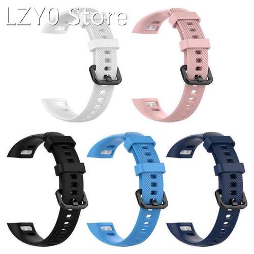 Silicone Wrist Strap Watch Band w/Steel Buckle for Huawei Ho