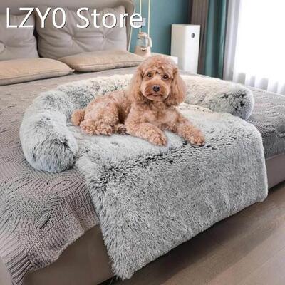 115x95cm Dog Sofa Bed Cover Calming Plush Mat Dog Beds and H