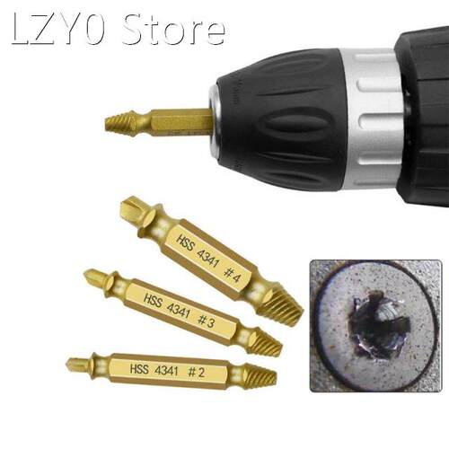 5pcs/Set Double Side Drill Out Damaged Screw Extractor Titan