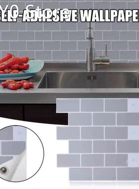 1/6pc Brick Wall Paper Self Adhesive Tile Sticker Removable