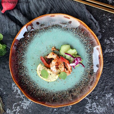 8 inch European ceramic dish creative Western steak dish pas