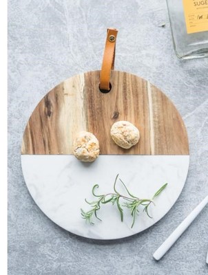 Bread plate marble chopping board walnut splicing western di