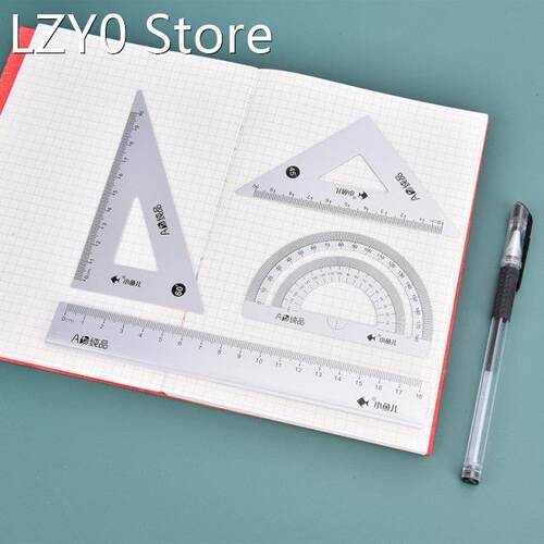 4Pcs Metal Ruler Stationery Set Aluminum Alloy Multifunction