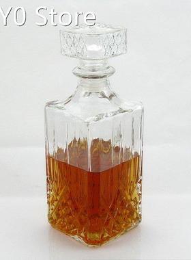 800ml Transparent Diamond Glass Bottle Pourer Vintage Glass