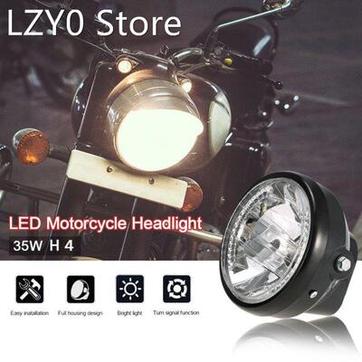 7 Motorcycle Headlight Round LED Turn Signal Indicators Yel