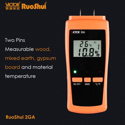 RuoShui 2GA 0-80% Two Pins Digital Wood Moisture Meter Wood
