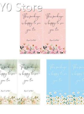 Rectangular Printed Flower Sticker Set of 50 Baking Biscuit