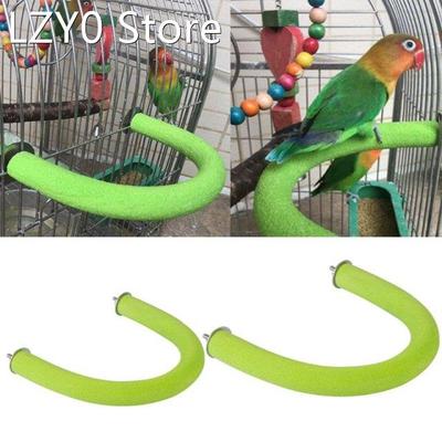 Bird Parrot Perch Stand Rough Surfaced Wooden U Shape Nail P
