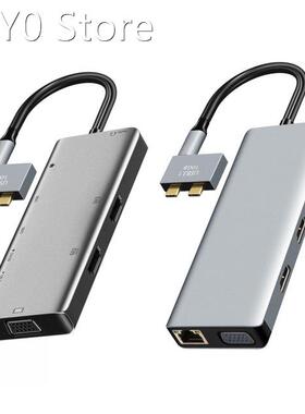 10/13 in1 Dual Type-C to Dual PD Converter Hub Adapter HDMI-