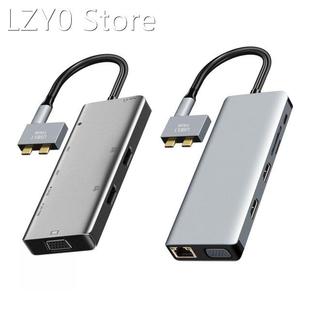 10/13 in1 Dual Type-C to Dual PD Converter Hub Adapter HDMI-