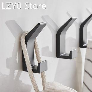 5pcs Double Hook Black White Towel Hook For Bathroom Clothes