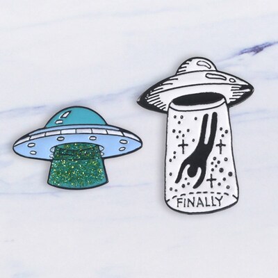 2020 New UFO Abduction Enamel Pin Brooch Backpack Hat Badge