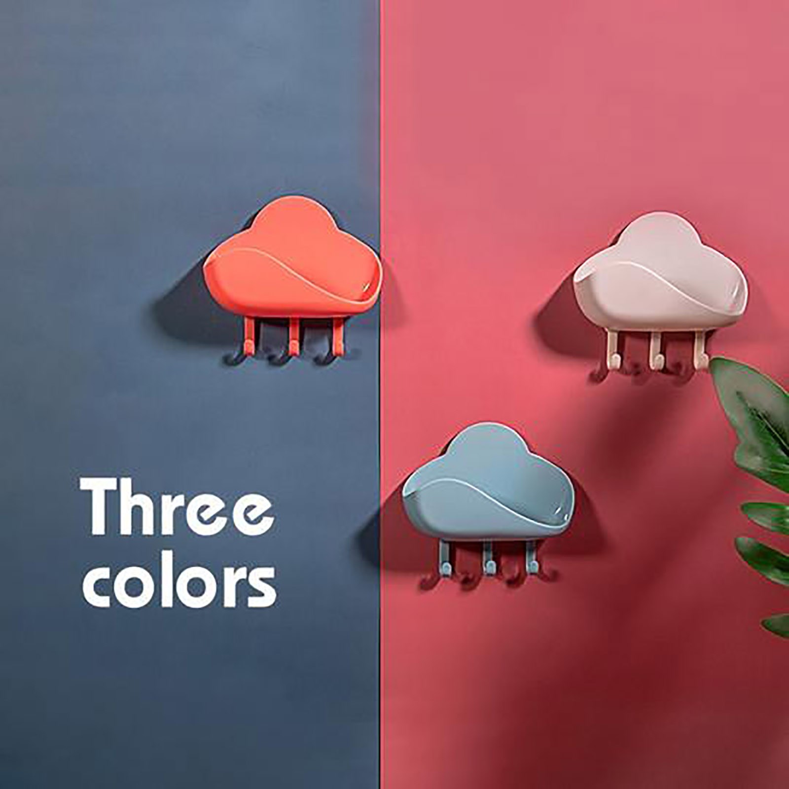 Cloud Shape Soap Box Punch free Key Holder Home Storage Dis