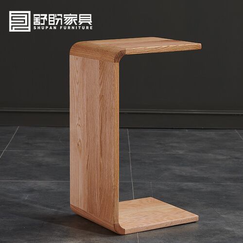 Scandinavian Japanese black walnut wood side oak bed table c