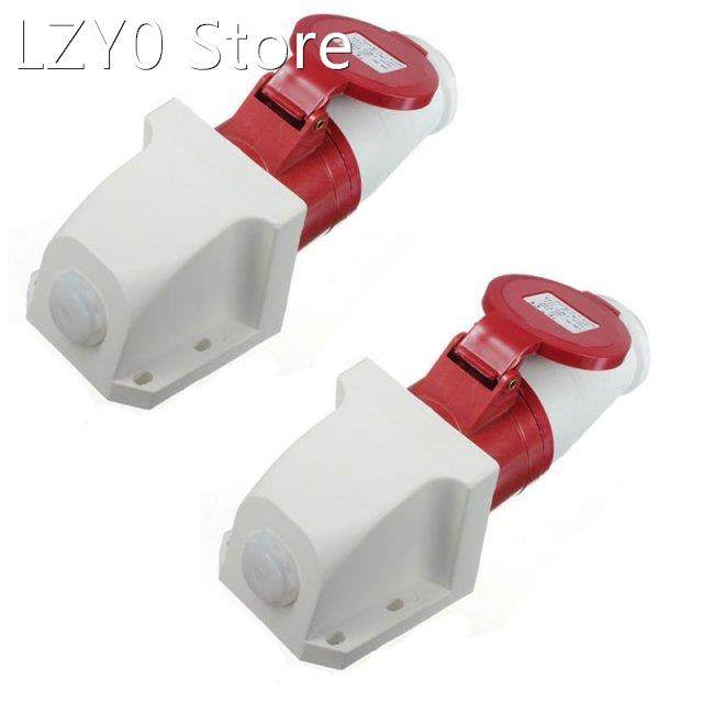 2X 16 Amp 5 pin Plug & Socket Weatherproof IP44 3 Phase
