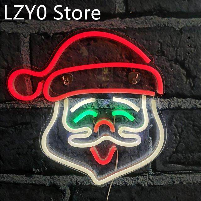 Led Usb Neon Lights Santa Claus Acrylic Modeling Lights Chri