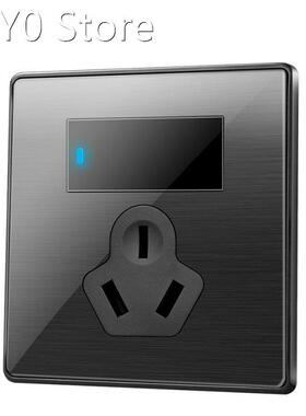 Standard 1 Gang power plug pop socket 16A wall Black stainle