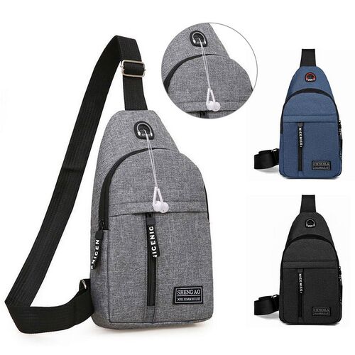 Male Women Nylon Waist Packs Sling Bag Crossbody Outdoor Sp
