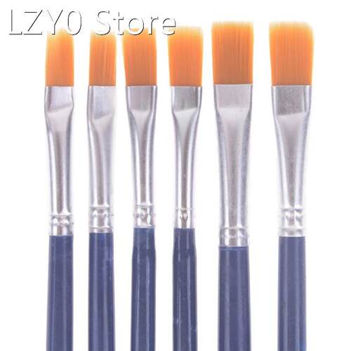6Pcs/Set Watercolor Gouache Paint Brushes Different Shape Ro