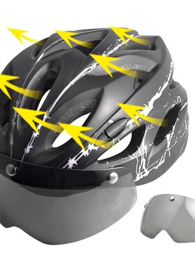 2020New Black Goggles Bicycle Helmet Ultralight Pattern Bike