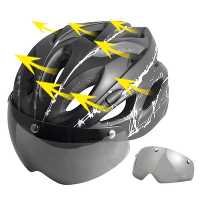 2020New Black Goggles Bicycle Helmet Ultralight Pattern Bike
