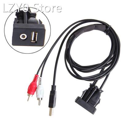 Car Boat Mot 1 Meters Length USB 2 RCA To 3.5mm Female Flush