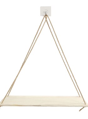 Wood Swing Hanging Rope Wall Mounted Shelf Plant Flower Pot
