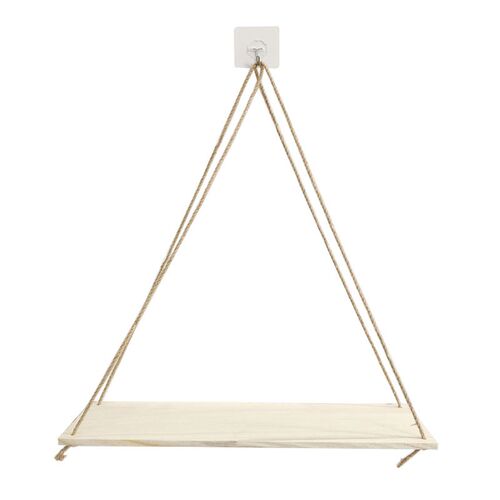 Wood Swing Hanging Rope Wall Mounted Shelf Plant Flower Pot