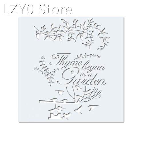 DIY Bird Branch Shape Embossing Stencil Mold for Cake Chocol