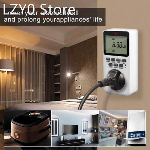 220V Kitchen Timer LCD Electronic Digital Timer Switch Outle