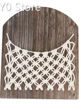 Bohemia Wood Magazine Storage Basket Woven Hanging Pocket Wo